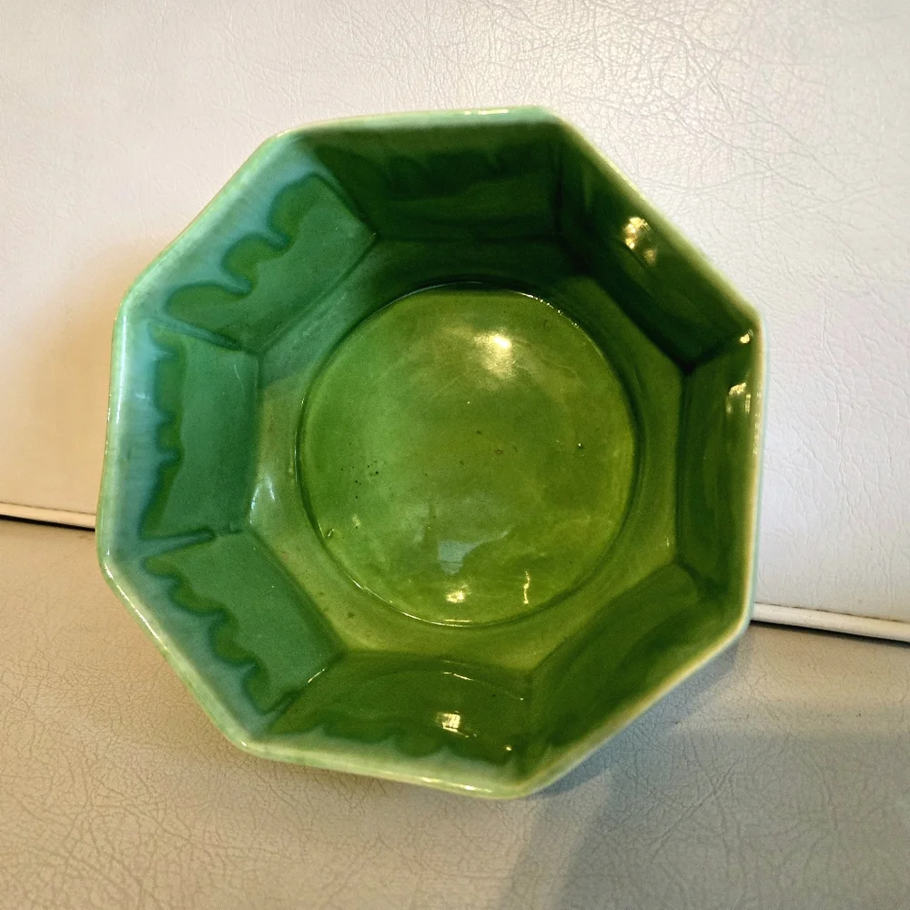 Vintage Green Blue Ceramic USA Pottery - Picture 5 of 6